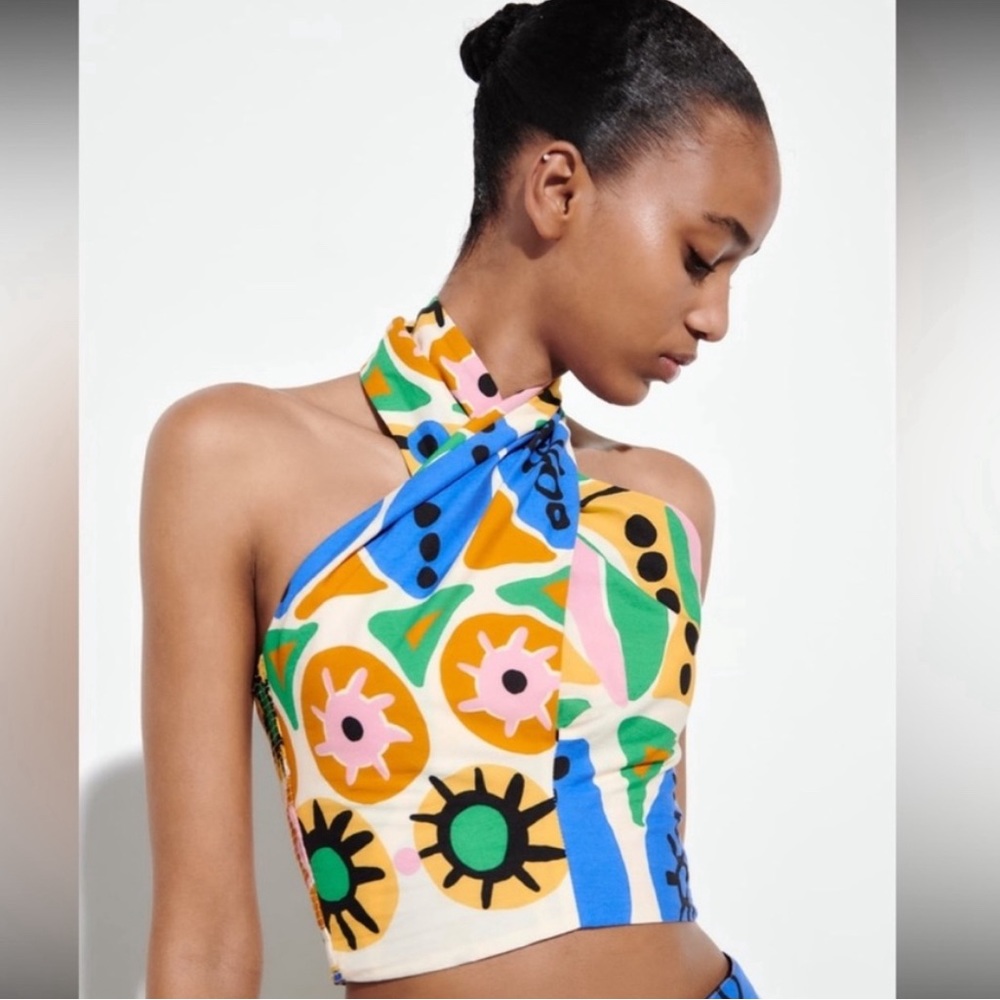 Zara Printed Halter Top